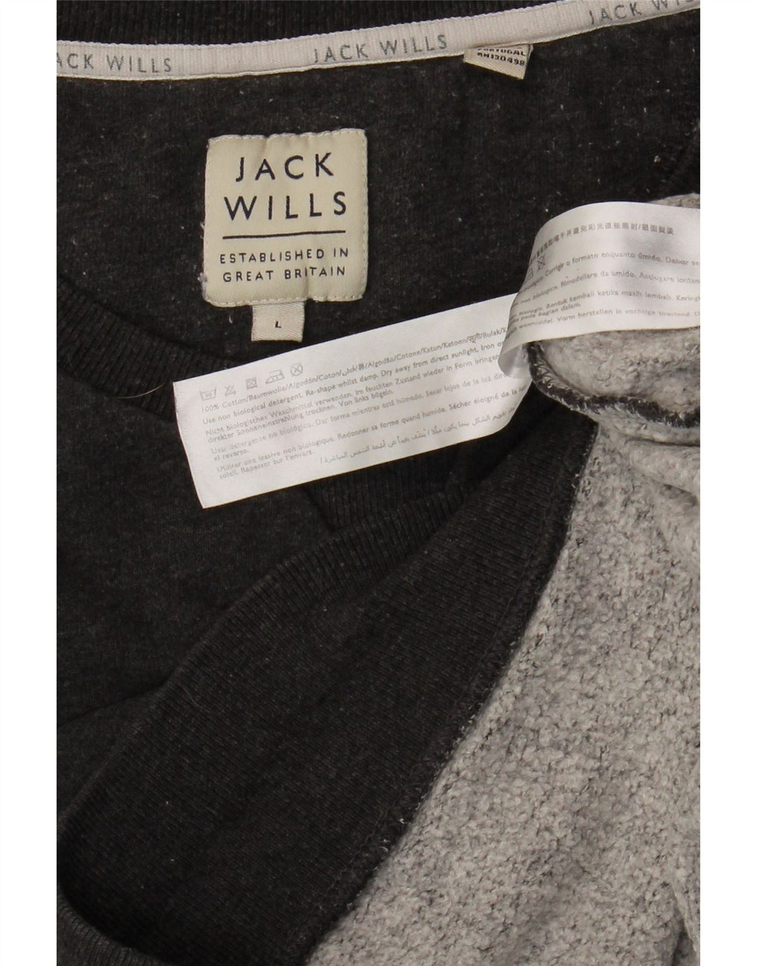 JACK WILLS Sweat-Shirt Homme Grand Gris Coton