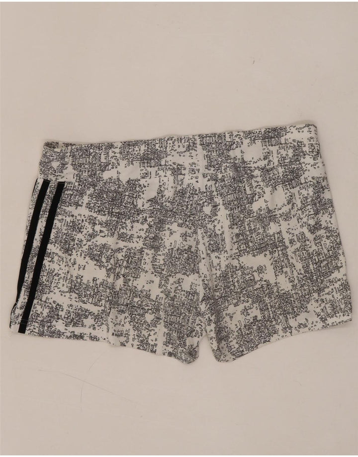 Adidas Climalite Short de sport à motif abstrait pour femme UK 12/14 Blanc moyen