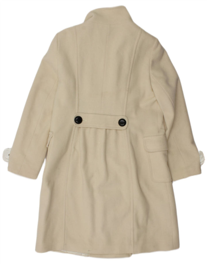 Jaeger Manteau double boutonnage pour femme UK 14 Large laine blanc cassé