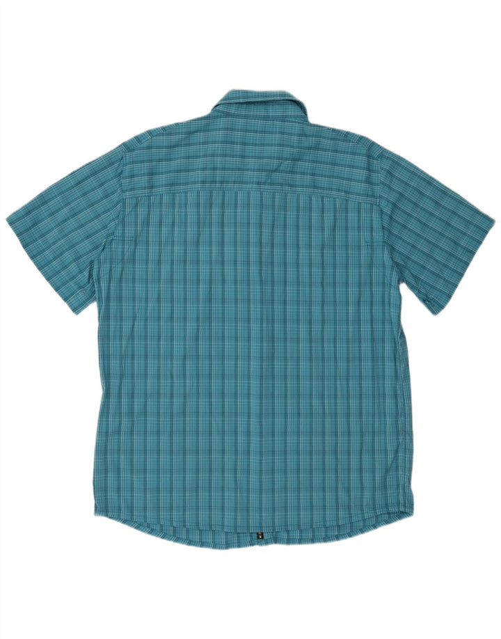 Jack Wolfskin Chemise à Manches Courtes Homme XL Bleu Carreaux Polyamide