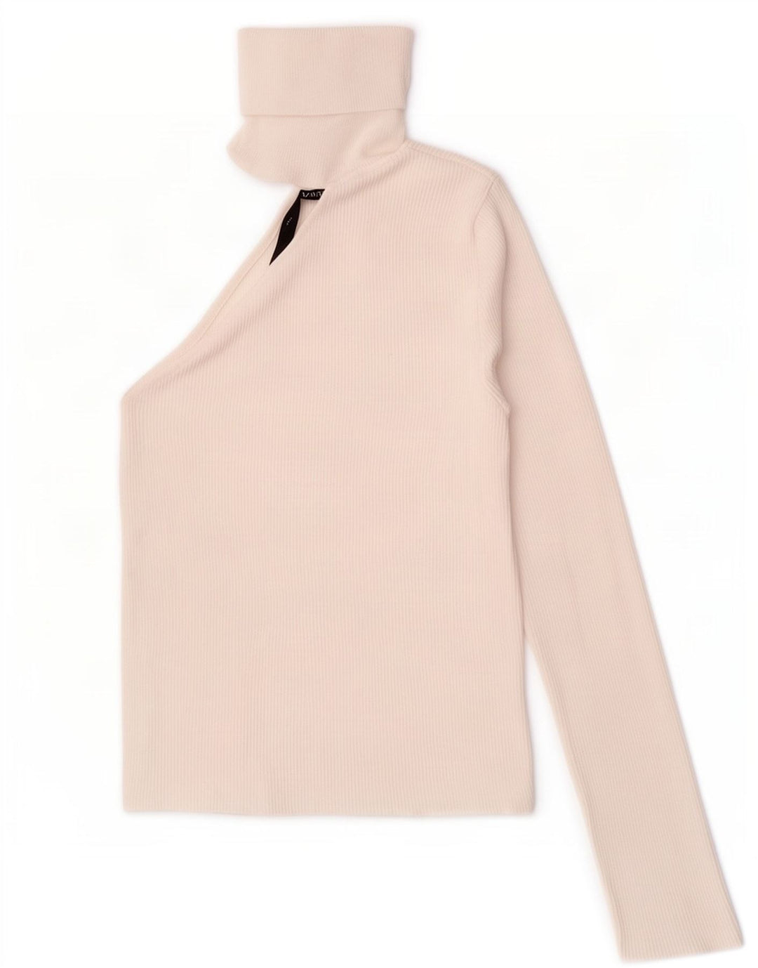 Zara Haut court à manches longues et une épaule pour femme UK 12 Viscose blanc moyen