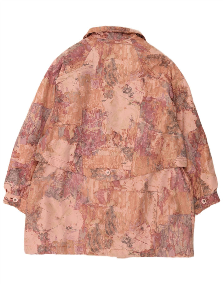 Sympatex Manteau coupe-vent surdimensionné à motif abstrait pour femme UK 18 XL Rose