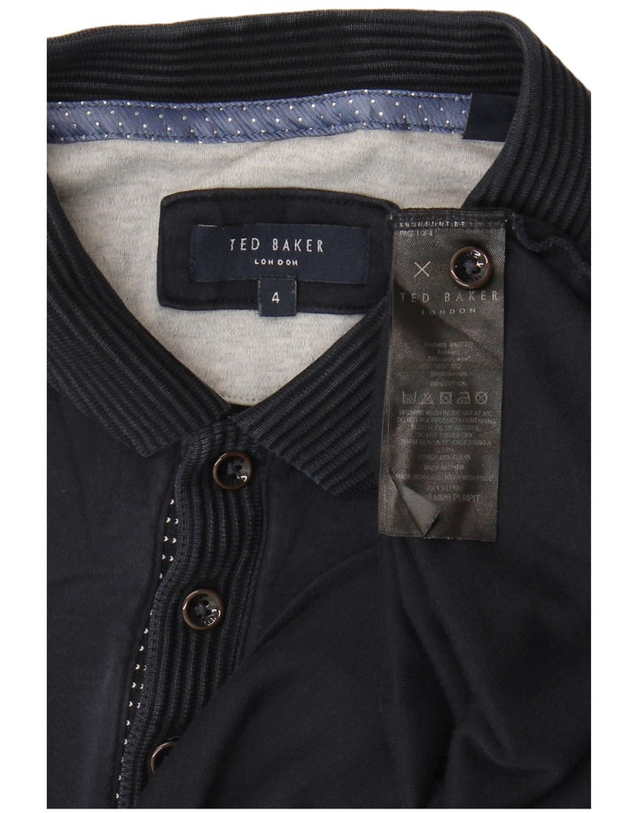 Ted Baker Polo Homme Taille 4 Large Bleu Marine Coton