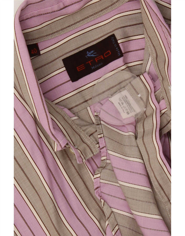 Etro Chemise homme taille 40 coton rayé gris moyen