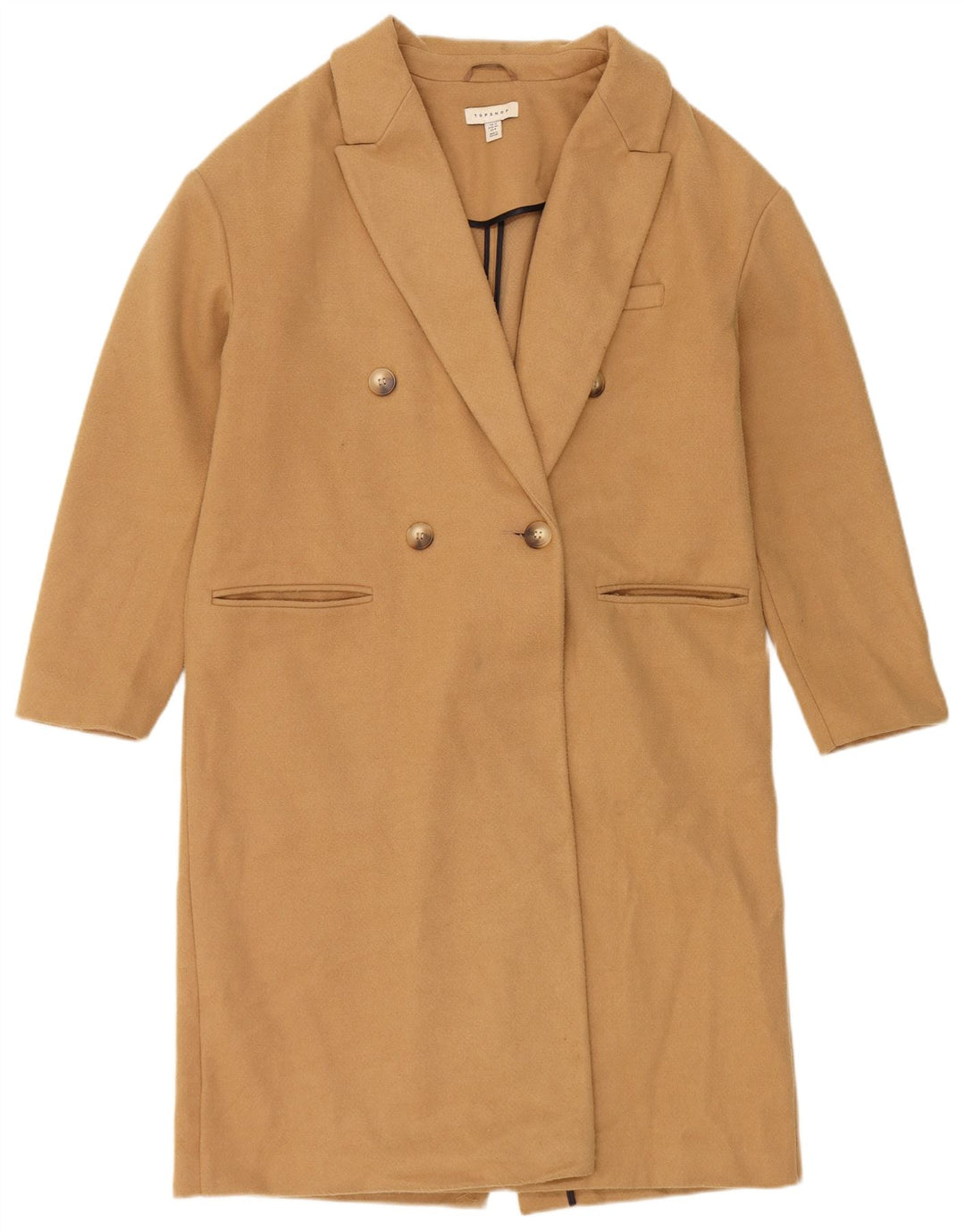 Topshop Manteau croisé pour femme UK 12 Polyester beige moyen