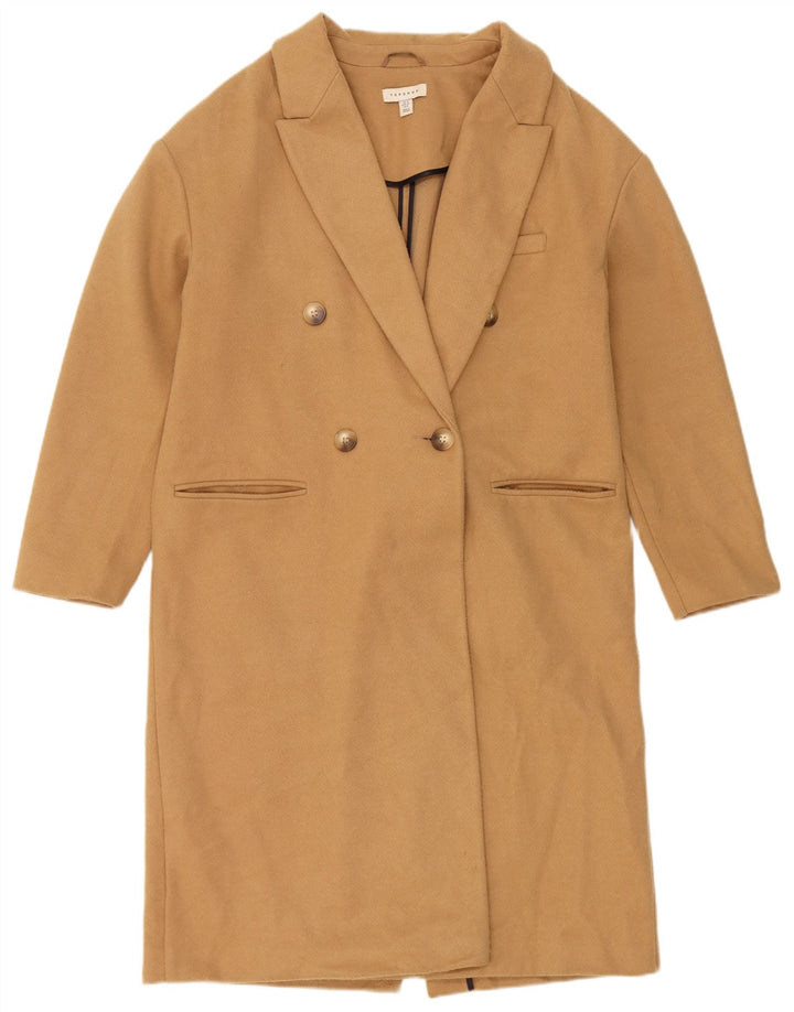 Topshop Manteau croisé pour femme UK 12 Polyester beige moyen