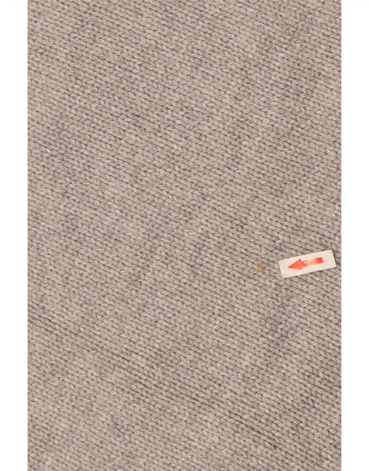 Zara Pull ras du cou pour femme UK 16 Large Gris Polyamide