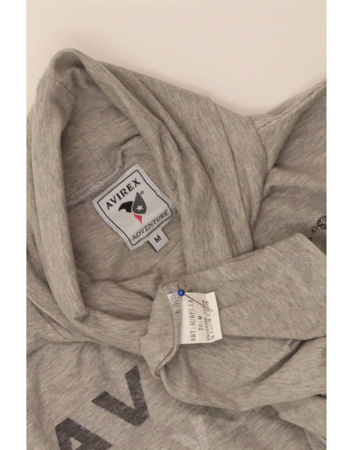 Avirex Haut graphique à manches longues pour femme UK 12 Gris moyen Coton