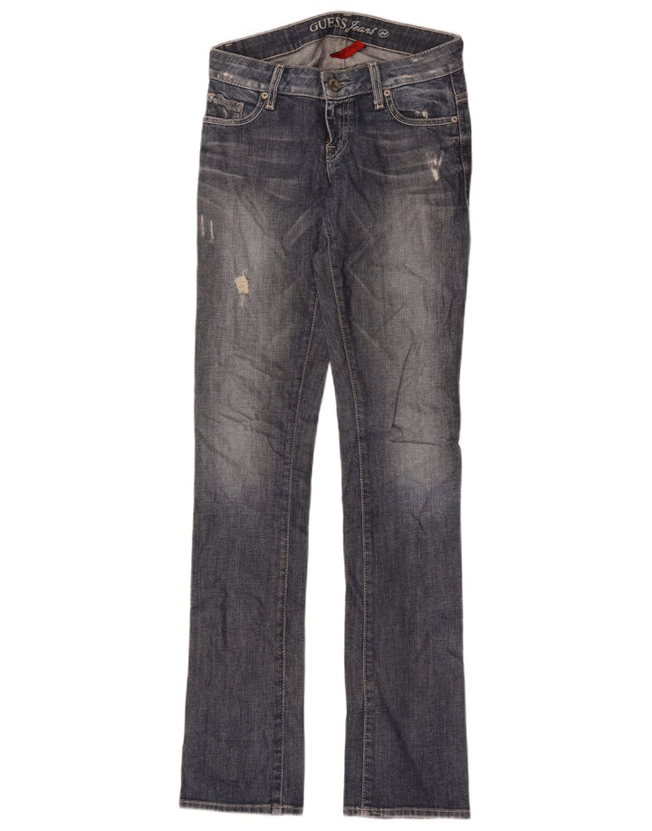 Guess Jean Slim Déchiré Femme W24 L34 Bleu Coton