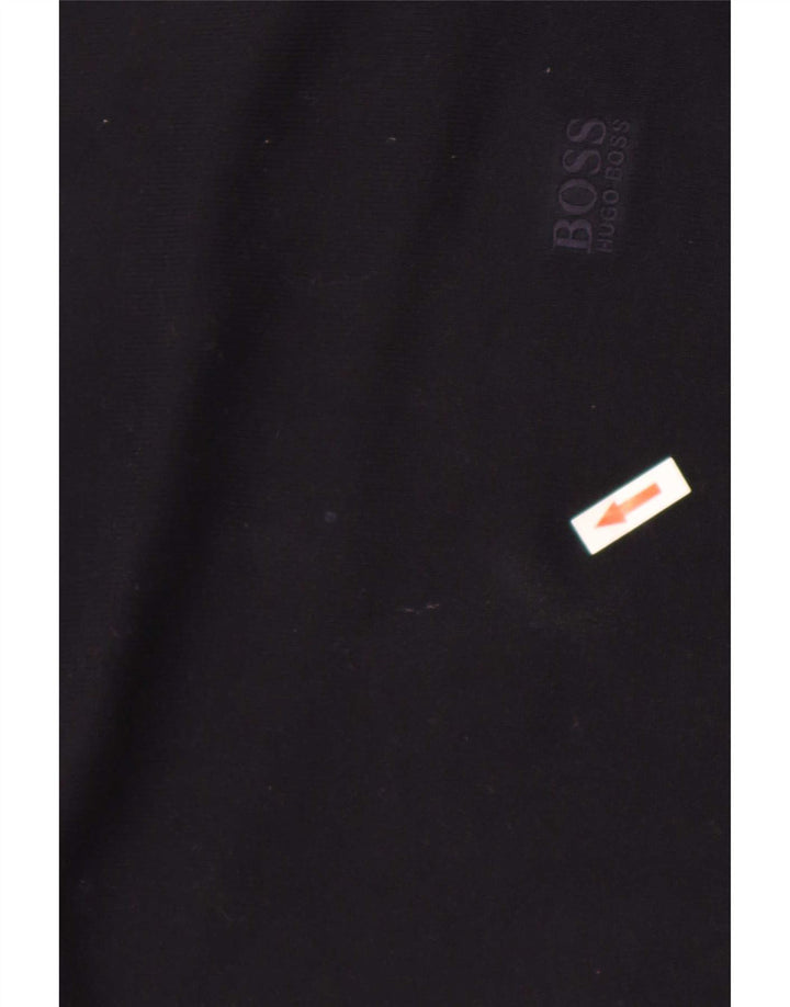 Hugo Boss Pull Regular Fit à col rond en coton noir moyen
