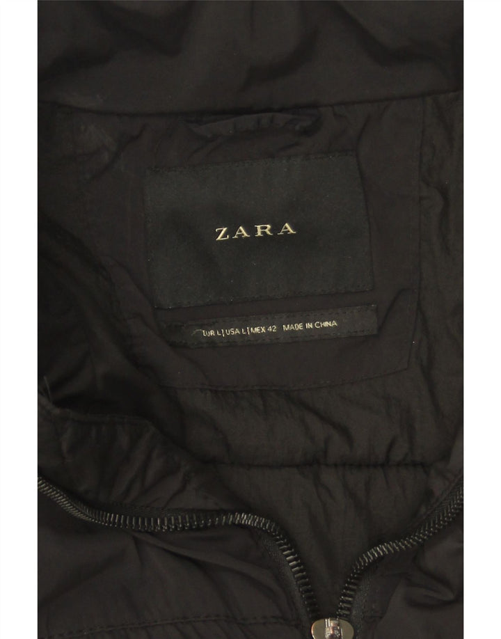 Zara Manteau rembourré pour homme UK 40 Large Noir Polyester