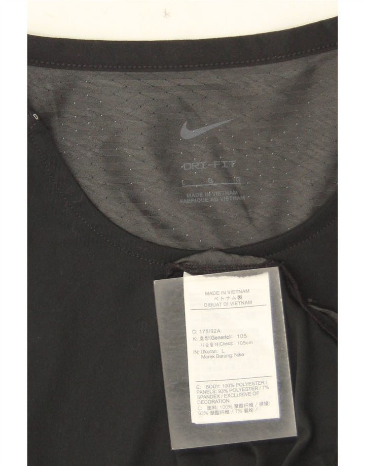 Nike Hommes Dri Fit T-Shirt Haut Large Noir Camouflage Polyester