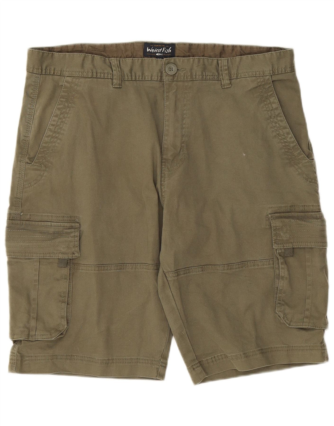 Weird Fish Short Cargo Homme W38 XL Kaki Coton