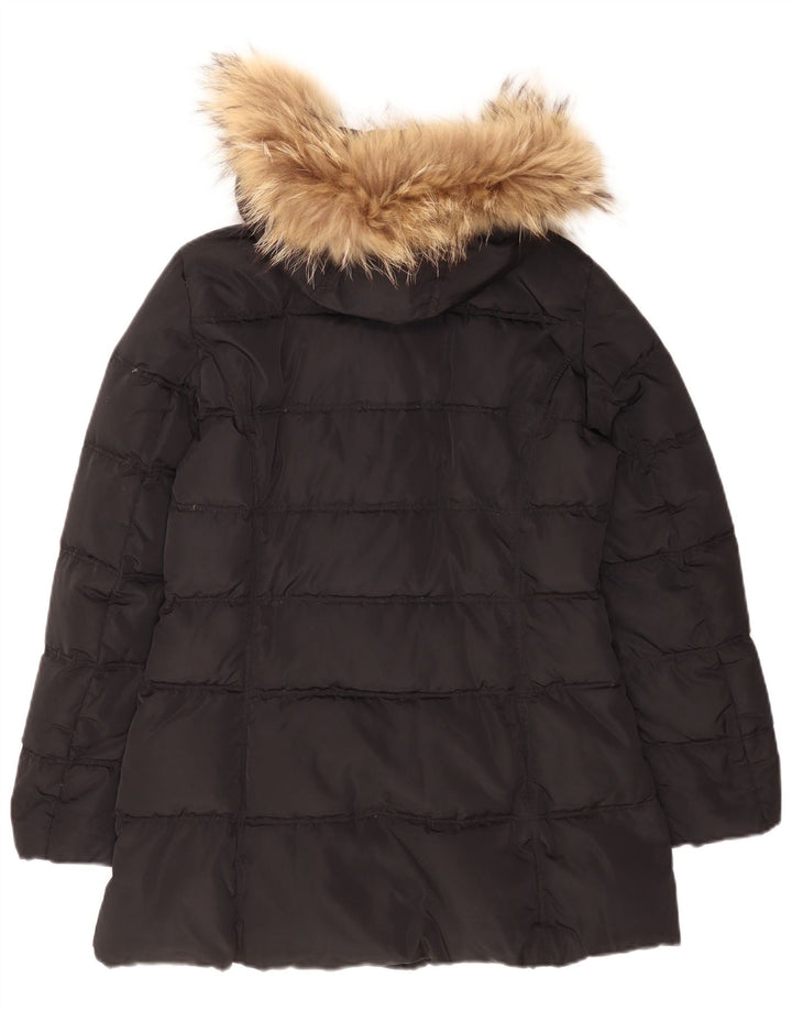 Marella Manteau matelassé à capuche EMME pour femme UK 12 Noir moyen Polyester