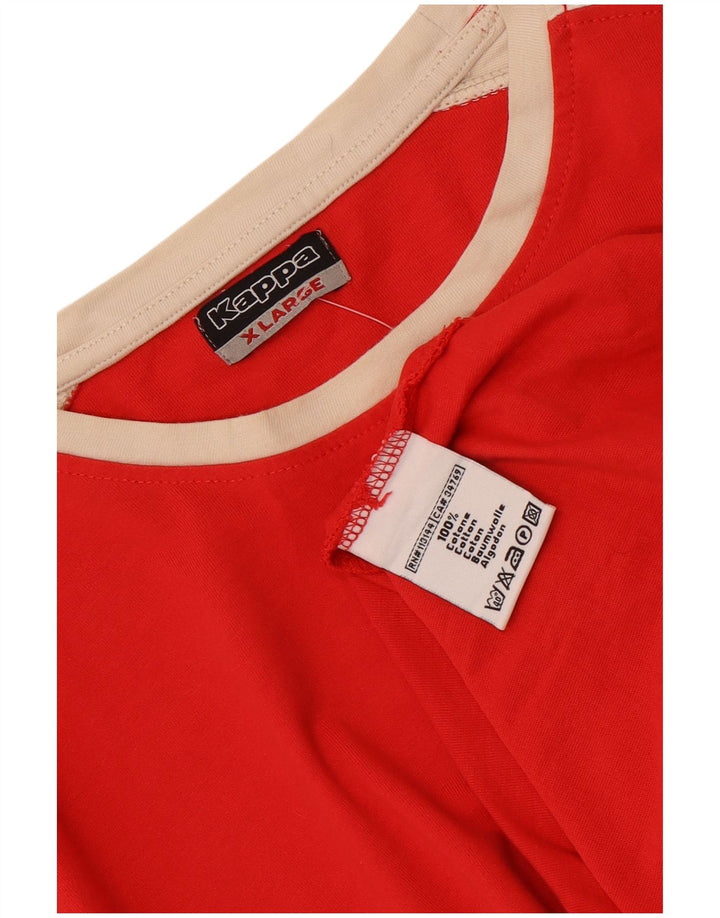 Kappa Haut Homme Manches Longues XL Rouge Colourblock Coton