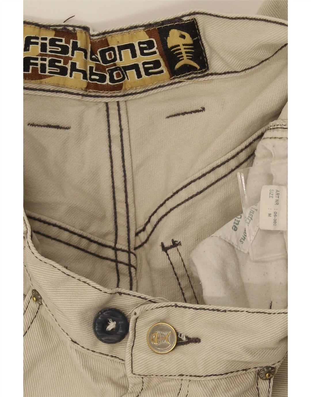 Fishbone Pantalon Cargo Droit Homme Moyen W32 L30 Beige