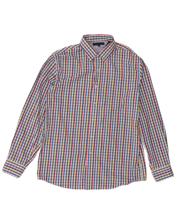 Tommy Hilfiger Chemise Homme Taille 16 16 1/2 Grand Coton à Carreaux Multicolore