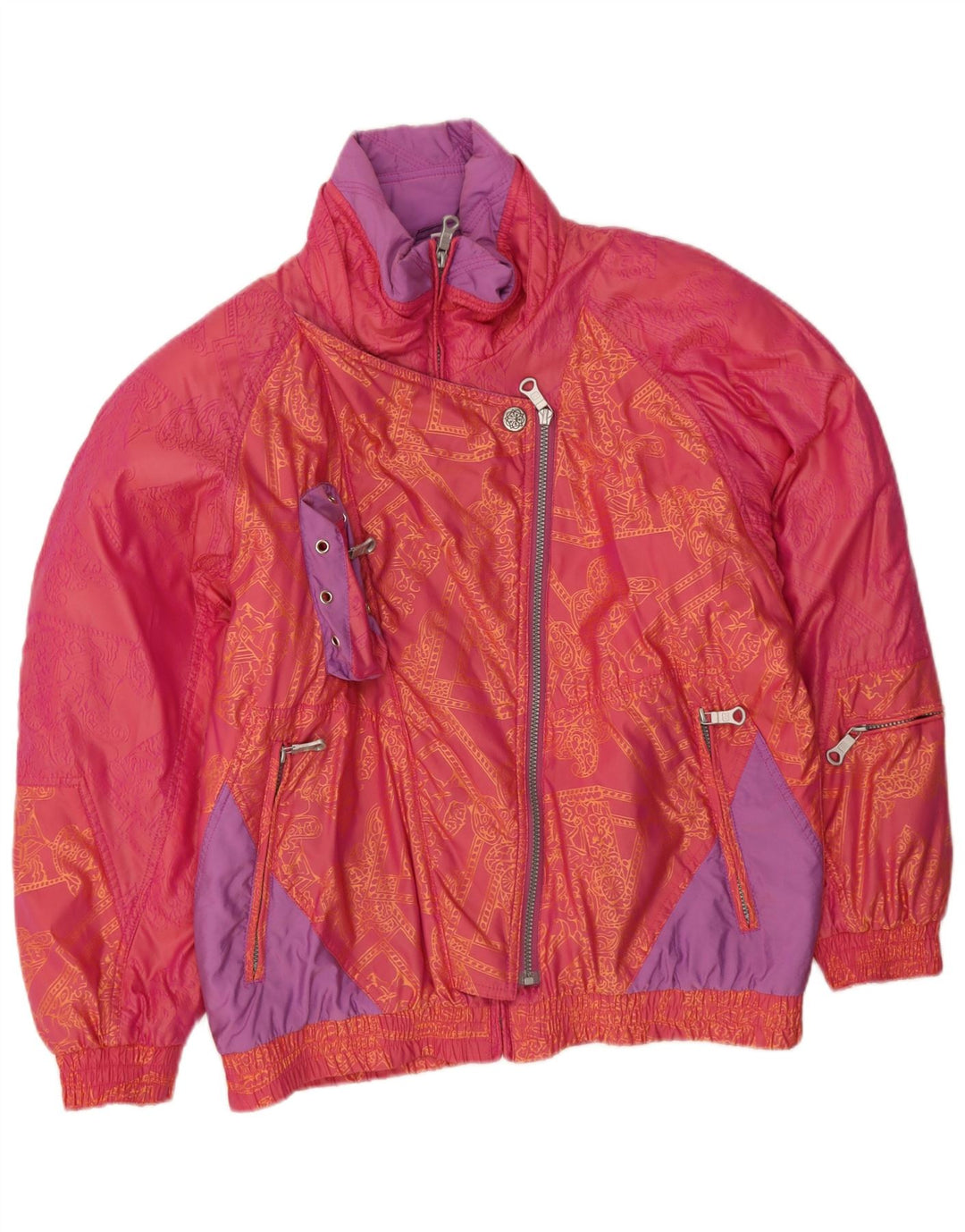 veste matelassée femme vintage IT 42 Nylon colorblock rose moyen