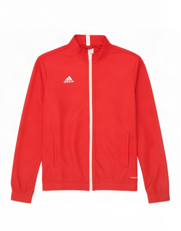 Adidas Femmes Aeroready Survêtement Top Veste UK 12/14 Rouge Moyen Polyester