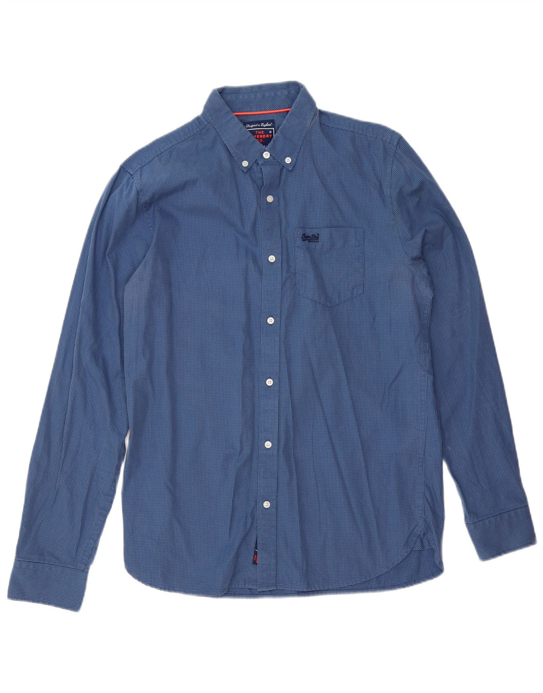 SUPERDRY Chemise Homme Bleu Moyen Pied-de-Poule Coton