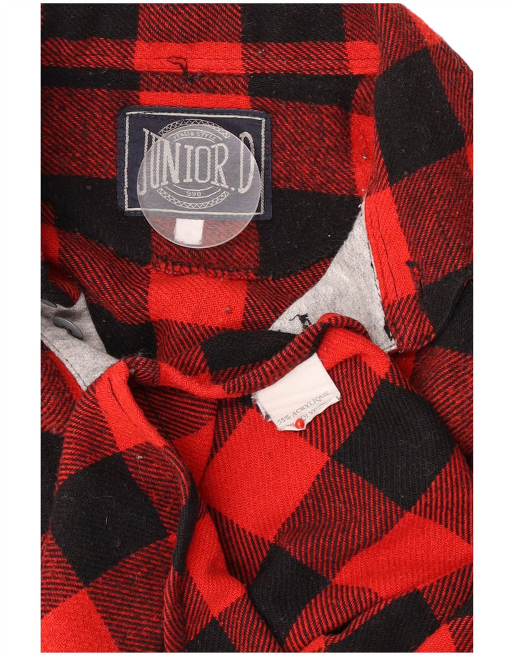 Junior.D Chemise pull en flanelle pour homme XL Rouge à carreaux Acrylique