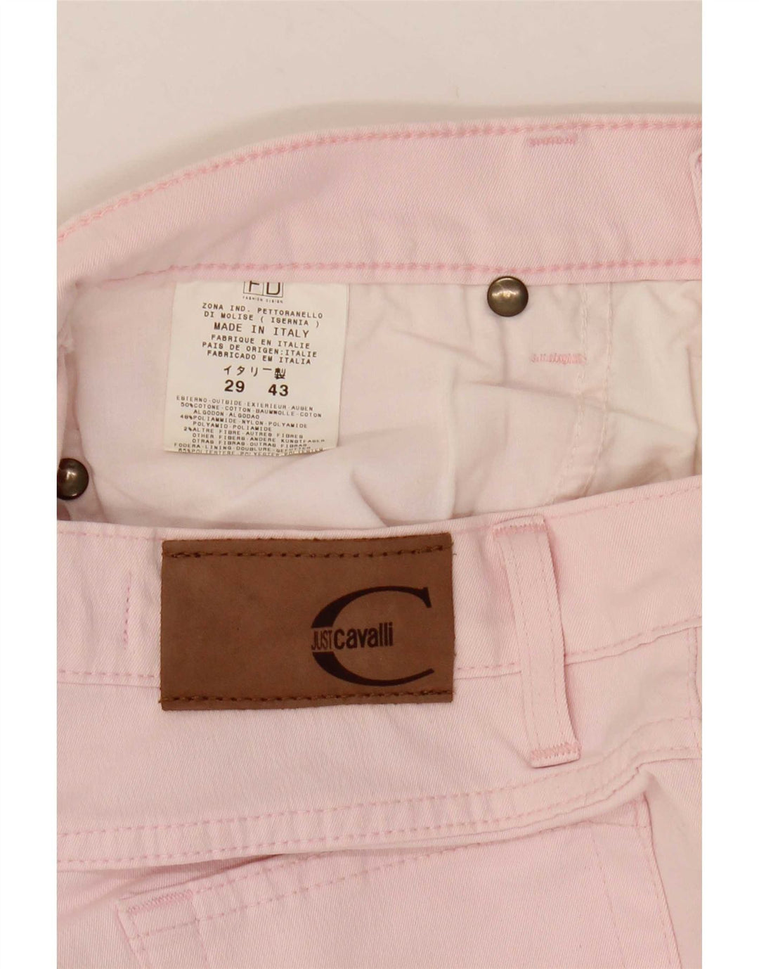 Just Cavalli Jean droit femme W29 L31 coton rose
