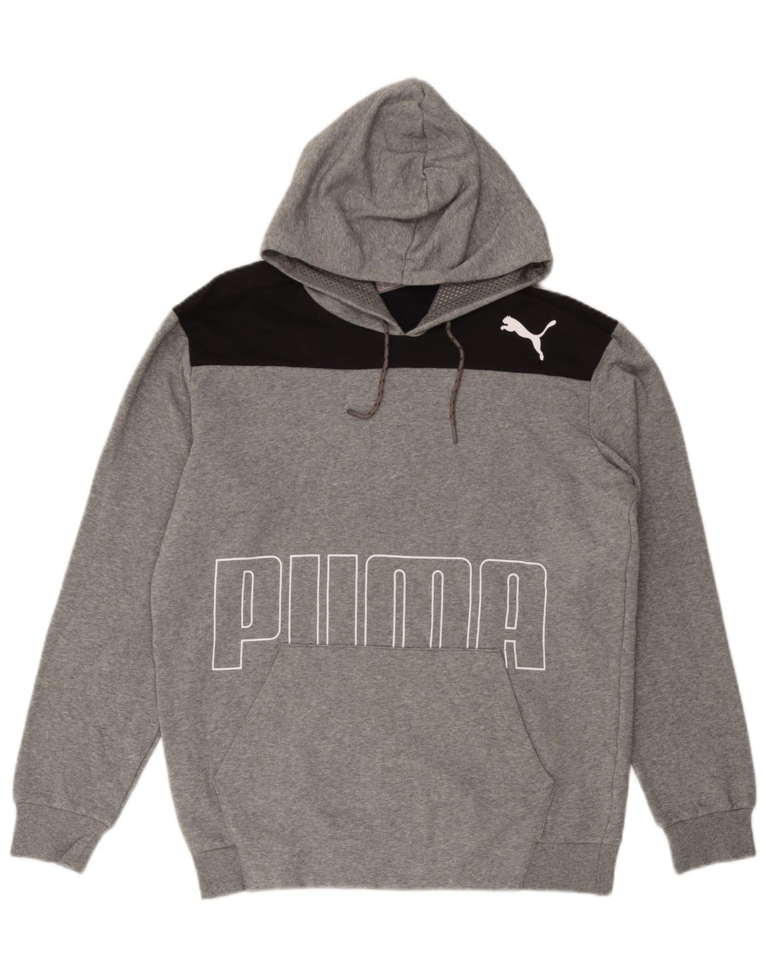 PUMA Sweat à Capuche Graphique Homme Gris Moyen Coton Colorblock