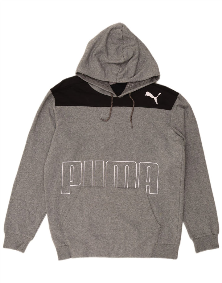 PUMA Sweat à Capuche Graphique Homme Gris Moyen Coton Colorblock