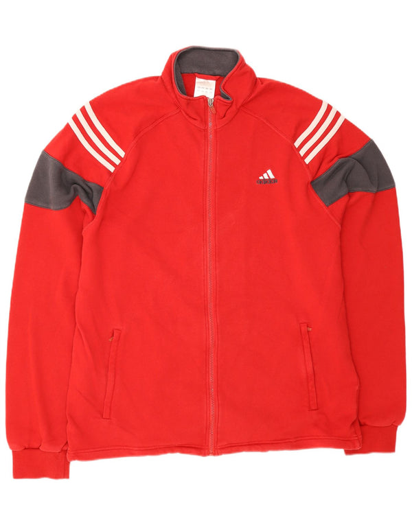 Adidas Veste de survêtement pour homme UK 48/50 XL Rouge Colourblock Coton