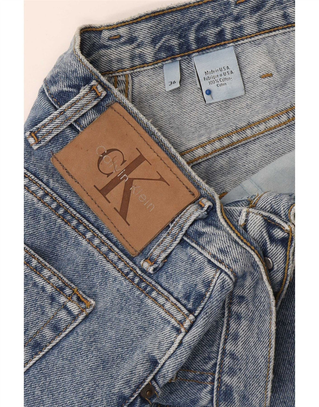 Calvin Klein Short en jean pour homme W36 Large Bleu Coton