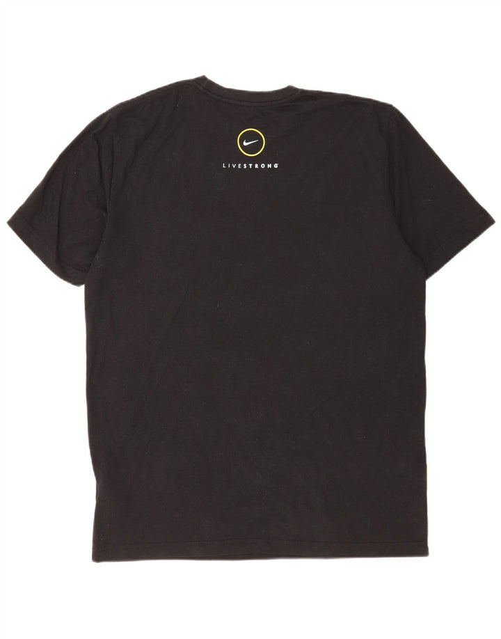 Nike Hommes Dri Fit T-Shirt Haut Large Noir Colorblock Polyester