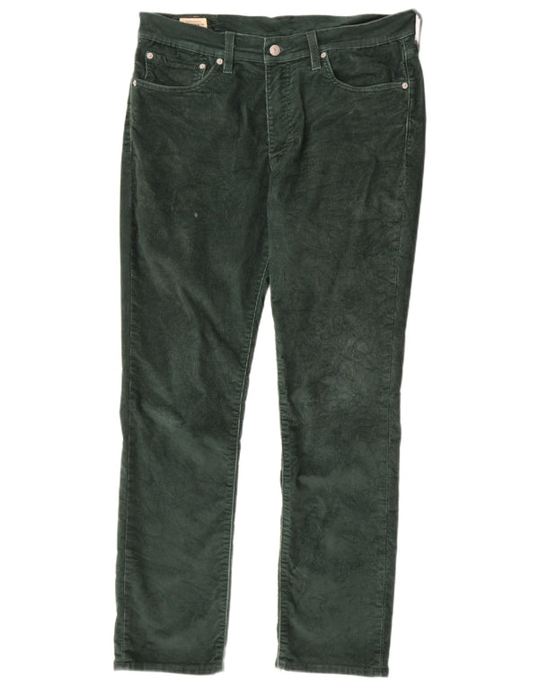 Levi's Mens 511 Slim Fit Corduroy Trousers W34 L32 Green Cotton