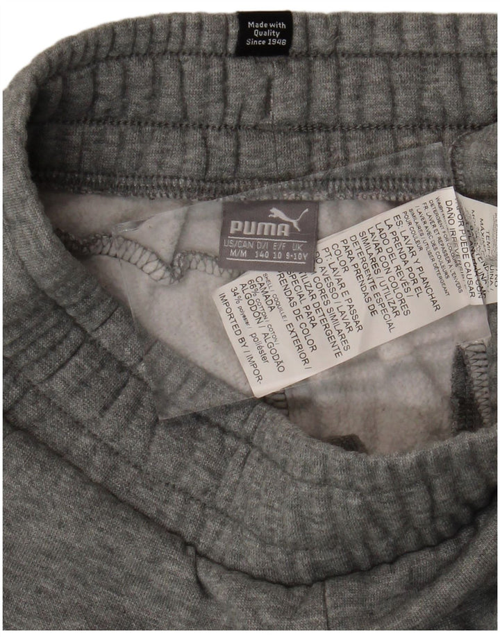 PUMA Pantalon de survêtement pour garçon 9-10 ans Gris Coton