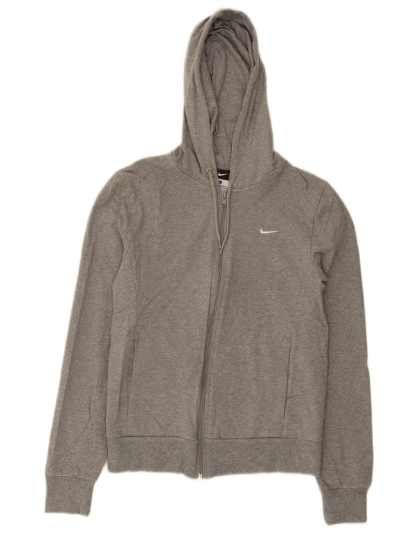 Nike Pull à capuche zippé pour femme UK 10 Petit coton gris