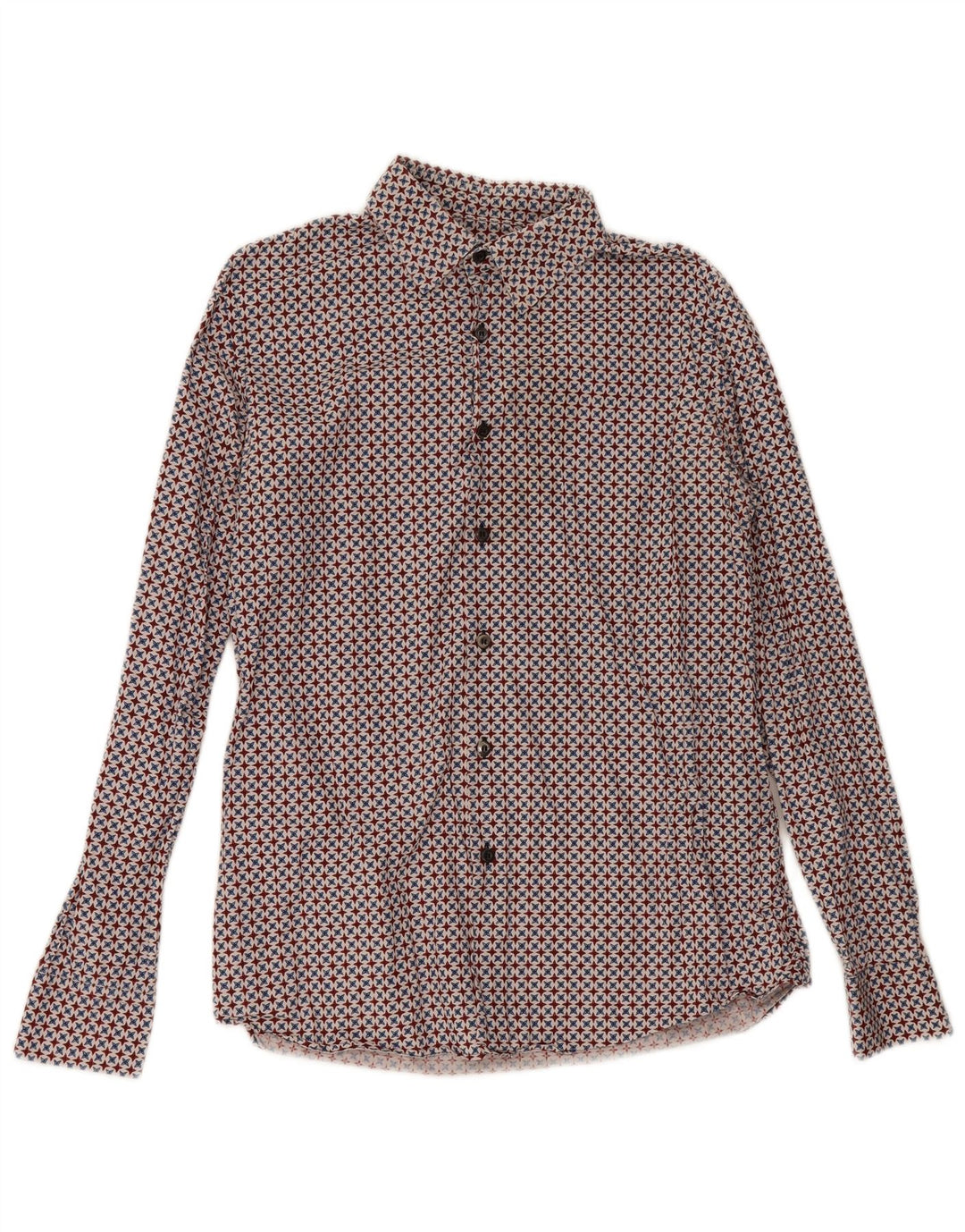Prada Chemise Homme Taille 16 41 Grand Coton Géométrique Multicolore