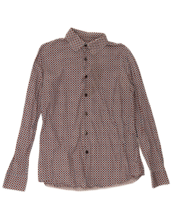 Prada Chemise Homme Taille 16 41 Grand Coton Géométrique Multicolore