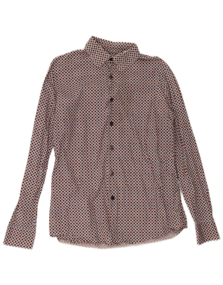 Prada Chemise Homme Taille 16 41 Grand Coton Géométrique Multicolore