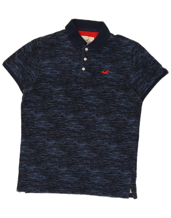 Hollister Polo Homme Large Bleu Marine Moucheté Coton