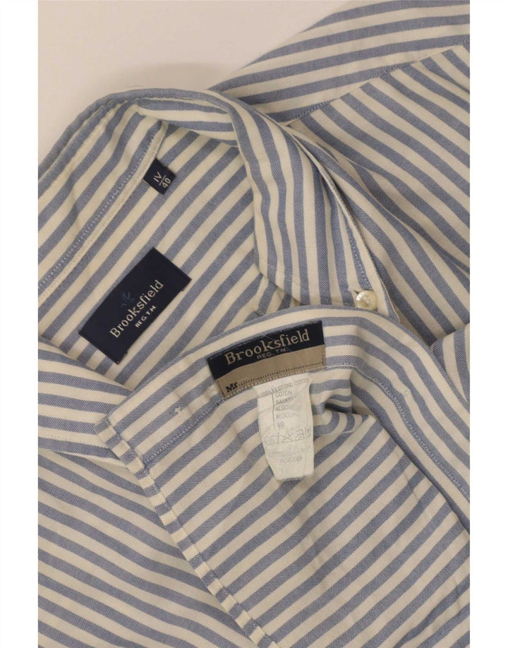 Brooksfield Chemise homme Taille 40 Coton à fines rayures bleu moyen