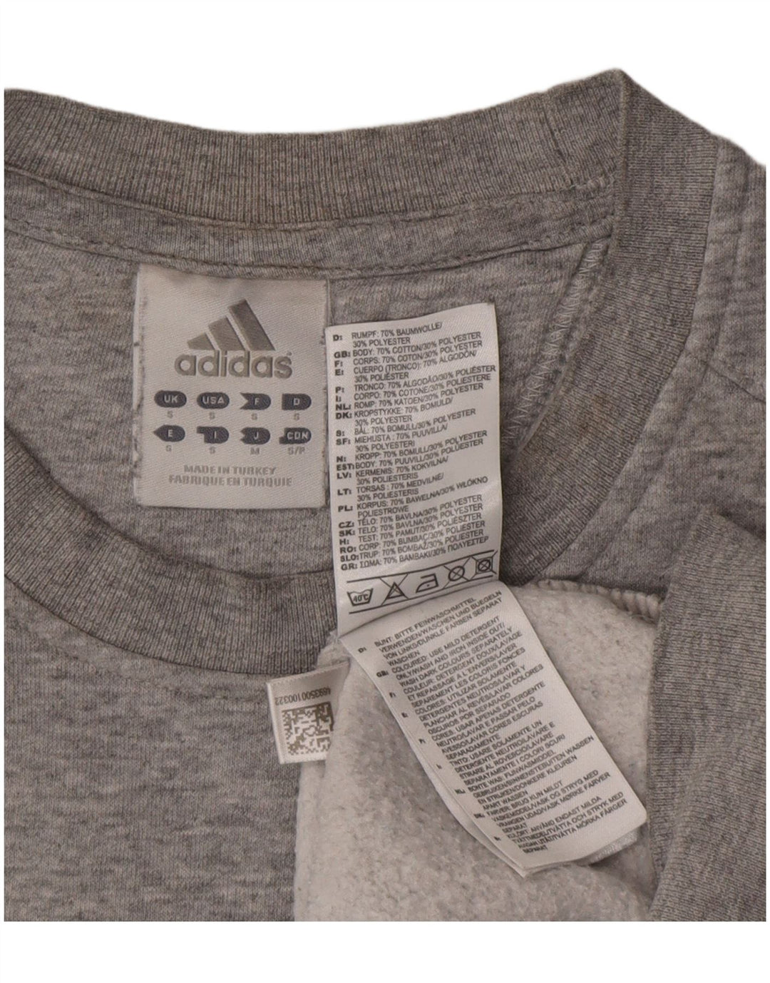 Adidas Sweat-shirt graphique pour homme Petit gris Coton