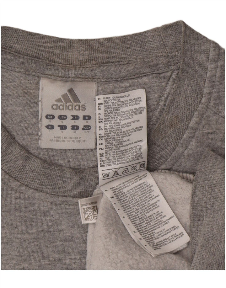 Adidas Sweat-shirt graphique pour homme Petit gris Coton