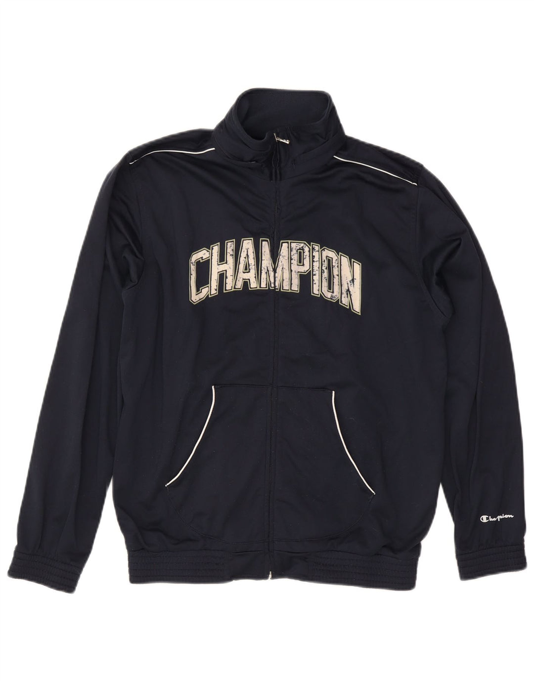 CHAMPION Veste de Survêtement Graphique Homme Bleu Marine Moyen Polyester