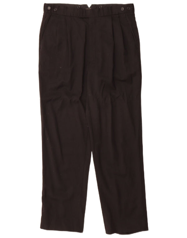 Marks & Spencer Pantalon de costume chevillé pour homme Taille 34 W34 L31 Laine neuve noire