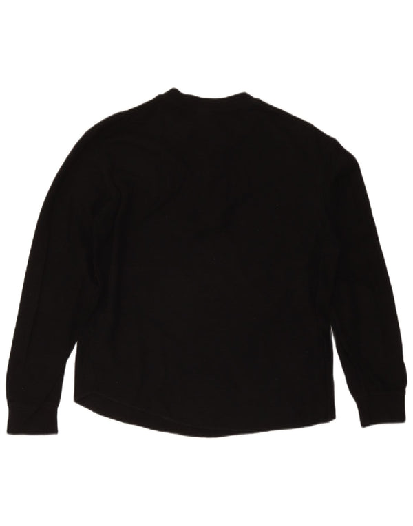 Zara Mens Top Long Sleeve Small Black Cotton