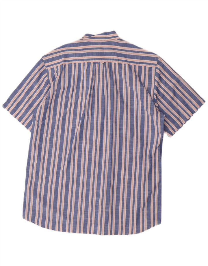 Gant Chemise à Manches Courtes Regular Fit Homme Bleu Moyen Rayé Coton