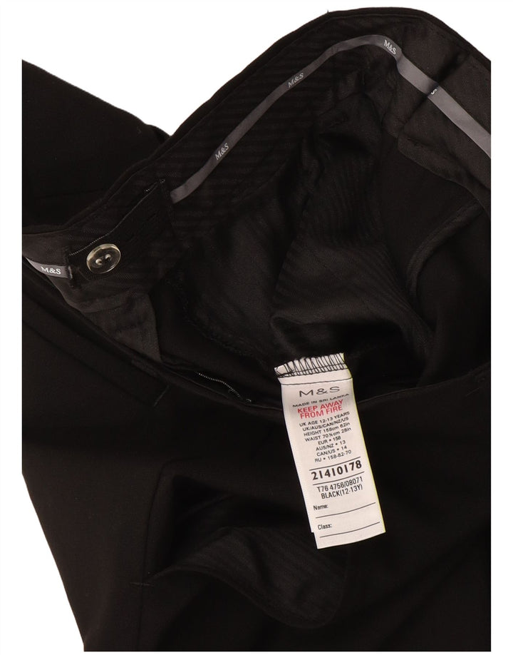 Marks & Spencer Pantalon de Costume Slim Garçon 12-13 ans W32 L27 Noir Polyester