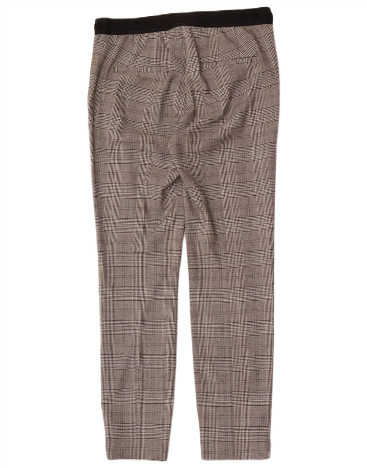 Pantalon Chino Slim Femme Zara Moyen W28 L28 Gris Pied De Poule