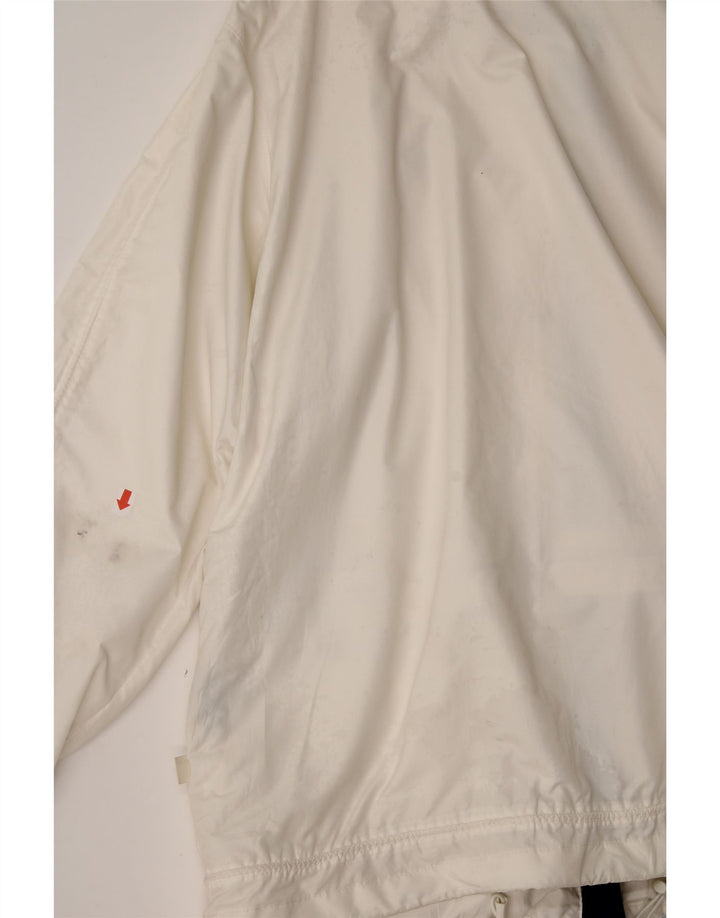 VINTAGE Womens Hooded Windbreaker Coat UK 16 Large White Vintage Vintage and Second-Hand Vintage from Messina Hembry 