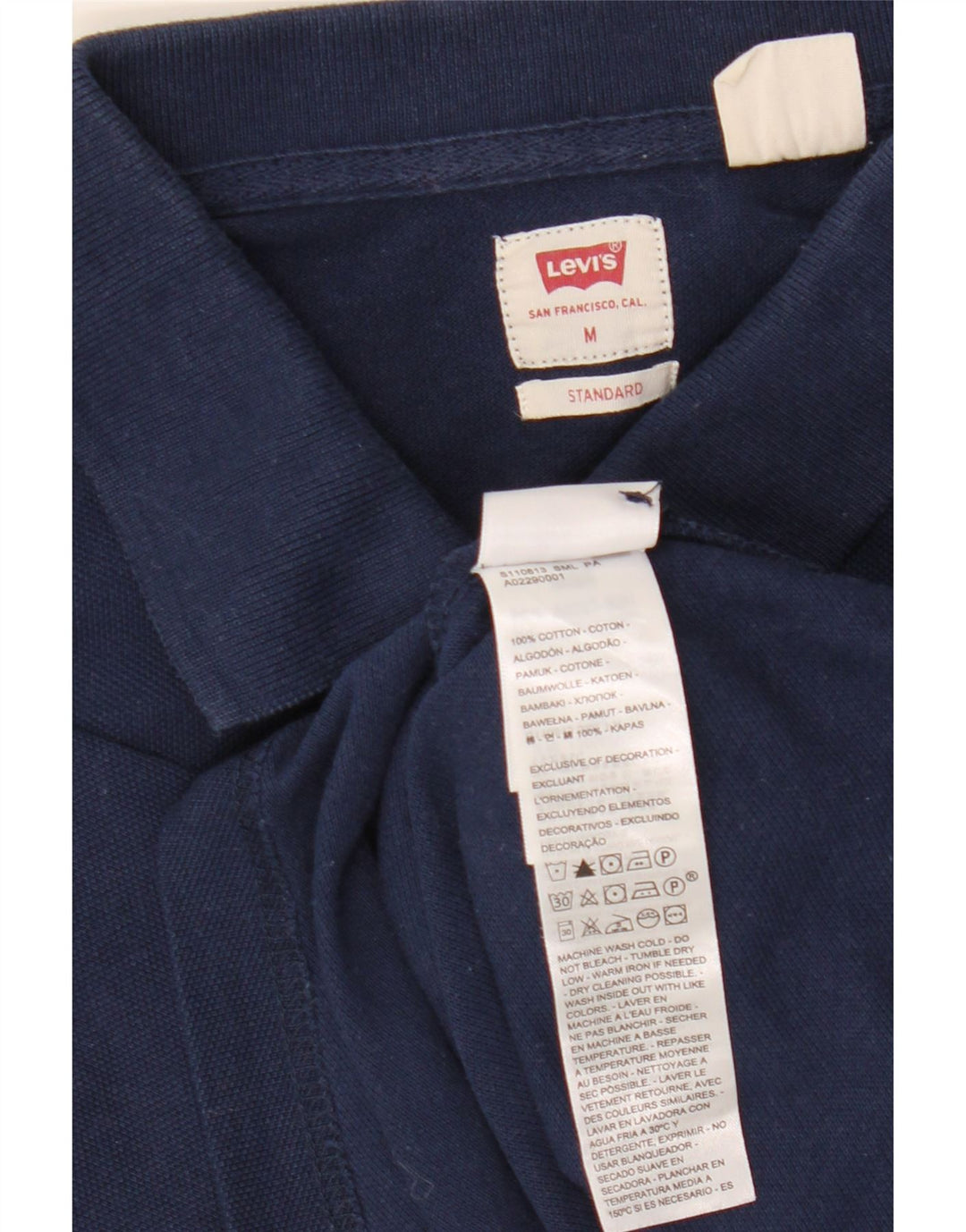 Levi's Polo Standard Homme Bleu Marine Moyen Coton