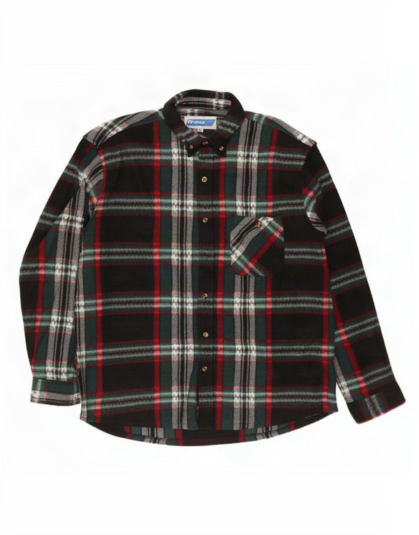 Chemise polaire homme vintage XL Polyester à carreaux multicolores